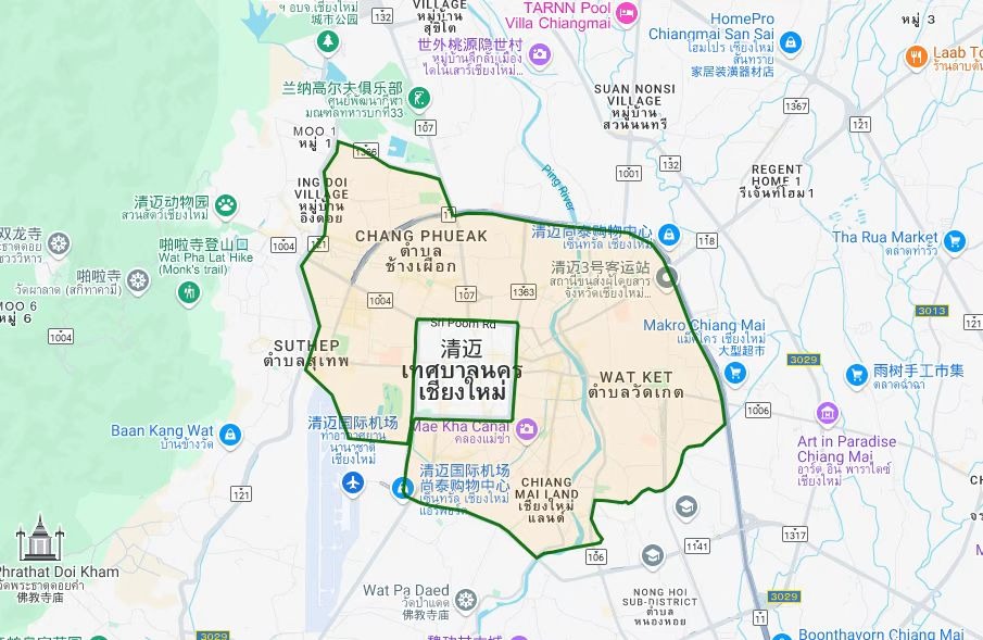 清迈B区原图：核心市区外框